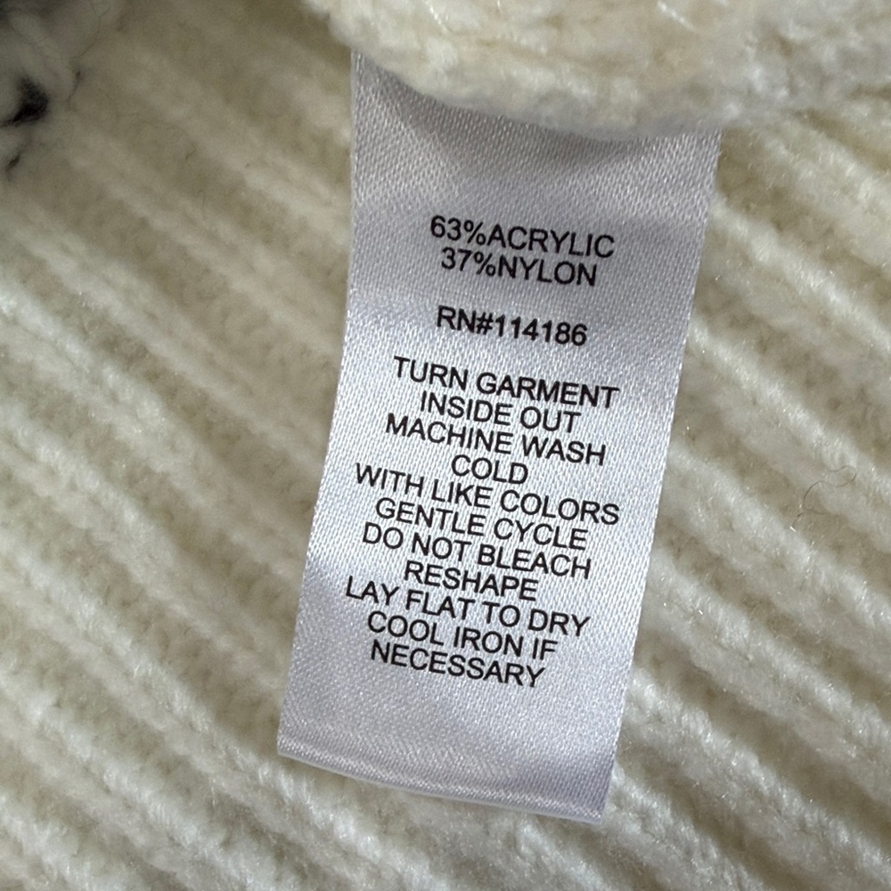 Adyson Parker Black and white Fair Isle Cable Knit Sweater,Size L. - Picture 14 of 17